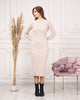Womens Knitted Mock Neck Detail Dress MEWKND409