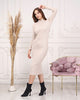 Womens Knitted Mock Neck Detail Dress MEWKND409
