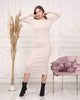 Womens Knitted Mock Neck Detail Dress MEWKND409