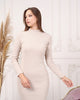 Womens Knitted Mock Neck Detail Dress MEWKND409