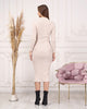 Womens Knitted Mock Neck Detail Dress MEWKND409