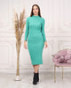 Womens Knitted Mock Neck Detail Dress MEWKND411