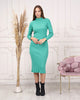 Womens Knitted Mock Neck Detail Dress MEWKND411