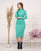 Womens Knitted Mock Neck Detail Dress MEWKND411