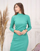 Womens Knitted Mock Neck Detail Dress MEWKND411