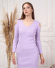 Womens Knitted Cut Sleeve Detail Dress MEWKND377