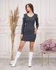 Womens Knitted Cut Sleeve Detail Dress MEWKND379