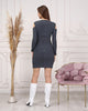 Womens Knitted Cut Sleeve Detail Dress MEWKND379