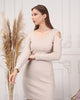 Womens Knitted Cut Sleeve Detail Dress MEWKND382