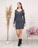 Womens Knitted Cut Sleeve Detail Dress MEWKND386