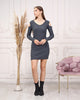 Womens Knitted Cut Sleeve Detail Dress MEWKND386