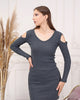 Womens Knitted Cut Sleeve Detail Dress MEWKND386