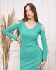 Womens Knitted Cut Sleeve Detail Dress MEWKND389