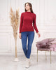 Women's Mock Neck Detail Light Sweater by Memnu - MEWS810