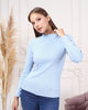 Women's Mock Neck Detail Light Sweater by Memnu - MEWS804