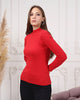 Women's Mock Neck Detail Light Sweater by Memnu - MEWS797