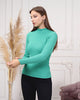 Women's Mock Neck Detail Light Sweater by Memnu - MEWS796