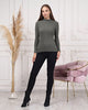 Women's Mock Neck Detail Light Sweater by Memnu - MEWS794