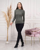 Women's Mock Neck Detail Light Sweater by Memnu - MEWS794