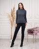 Women's Mock Neck Detail Light Sweater by Memnu - MEWS793