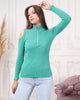 Women's Zip Detail Light Sweater by Memnu - MEWS781