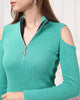 Women's Zip Detail Light Sweater by Memnu - MEWS781