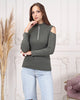 Women's Zip Detail Light Sweater by Memnu - MEWS778