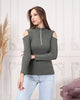 Women's Zip Detail Light Sweater by Memnu - MEWS778