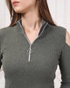 Women's Zip Detail Light Sweater by Memnu - MEWS778