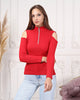 Women's Zip Detail Light Sweater by Memnu - MEWS775