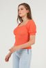 Women's Puff Sleeve Textured Detail Top - WST500