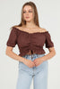 Women's Front Tie Textured Detail Top - WST488