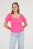 Women's Puff Sleeve Textured Detail Top - WST501