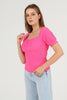 Women's Puff Sleeve Textured Detail Top - WST501