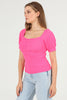 Women's Puff Sleeve Textured Detail Top - WST501