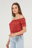 Women's Off Shoulder Print Detail Top - WST486