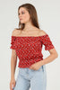 Women's Off Shoulder Print Detail Top - WST486