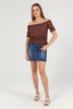 Women's Off Shoulder Textured Detail Top - WST497