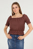 Women's Off Shoulder Textured Detail Top - WST497