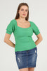 Women's Puff Sleeve Textured Detail Top - WST511