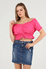 Women's Front Tie Textured Detail Top - WST491