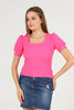 Women's Puff Sleeve Textured Detail Top - WST503