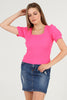 Women's Puff Sleeve Textured Detail Top - WST503