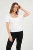 Women's Puff Sleeve Textured Detail Top - WST505