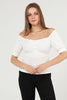 Women's Puff Sleeve Textured Detail Top - WST505