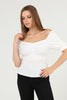 Women's Puff Sleeve Textured Detail Top - WST505