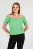 Women's Off Shoulder Textured Detail Top - WST498