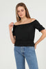 Women's Off Shoulder Textured Detail Top - WST499