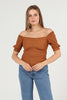 Women's Puff Sleeve Textured Detail Top - WST508