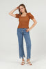 Women's Puff Sleeve Textured Detail Top - WST507